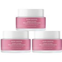GlowCocktail London Women's 3 x Marine collagen firm & restore night moisturiser 50ml in Pink | Size: 150ml