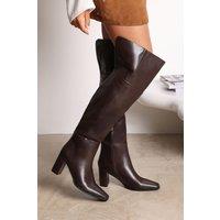 Where's That From Women's 'Matilda' Over the Knee Heeled Boots in Brown | Size: 3