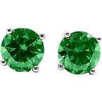 Harfi Women's Emerald Moissanite Crystal Sterling Silver Earrings in Green