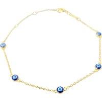Harfi Women's Turkish Evil Eye Gold Plated Charm Friendship Bracelet | Size: 19 cm