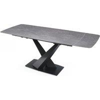 Interior Emporium Ltd IE Nordic Rock Extendable Ceramic Dining Table (White) - with 4 Rotating Chairs (Black, Grey, Green, Teel) in White