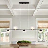 Garwarm 5 - Light Kitchen Island Linear Pendant in Black