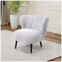 Living and Home Upholstered Chenille Louge Chair in Grey