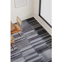 Living and Home 36Pcs Multi-Width Strip Wood-Effect Self-Adhesive PVC Flooring with UV Coating, 5m Cover in Dark Grey