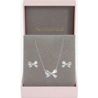 Jon Richard Women's Rhodium Plated Bow Box Set - Gift Box in Silver