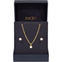 Inicio Women's 14K Gold Plated Opal Stone Pendant Set - Gift Box