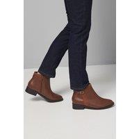 Good For the Sole Women's : Wide Fit Mia Mixed Material Low Heel Ankle Boots in Tan | Size: 5