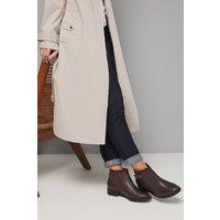 Good For the Sole Women's : Wide Fit Mia Mixed Material Low Heel Ankle Boots in Brown | Size: 4
