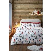 Fusion 'Festive Gonks' Plush Duvet Cover Set in Red | Size: King