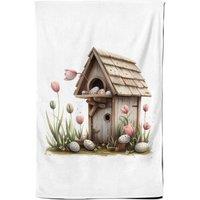 Warren Reed - Designer Sweet Easter Birdhouse Tea Towel