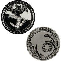 How To Train Your Dragon Limited Edition Metal Toothless Medallion with Display Stand & Art Card in Metallics