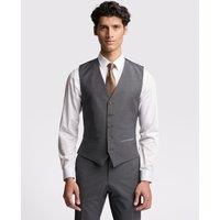 Ted Baker Men's Premium Charcoal Panama Slim Waistcoat in Grey | Size: 46R