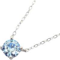 Harfi Women's Blue Topaz Moissanite Crystal Sterling Silver Necklace | Size: 18 inches