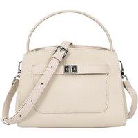 House of Leather Women's Womens Real Leather Handbag Top Handle Small Shoulder Bag Lydia White