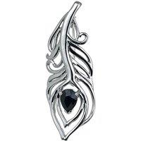 Ojewellery Women's Sapphire Peacock Feather Brooch in Blue