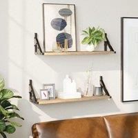 Berkfield Home Wall Shelves 2 pcs Sonoma Oak 60x15x15.5 cm in Brown