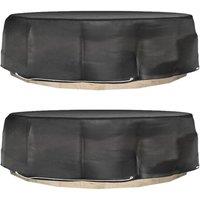 Berkfield Home Island Lounge Covers 2 pcs 8 Eyelets 188x50 cm Round in Black | Size: 188x50 cm