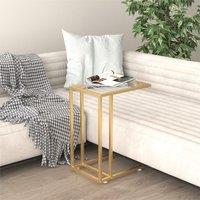 Berkfield Home Computer Side Table Transparent 50x35x65 cm Tempered Glass in Clear | Size: 50 x 35 x 65 cm