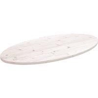 Berkfield Home Table Top White 100x50x2.5 cm Solid Wood Pine Oval