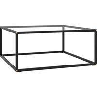 Berkfield Home Coffee Table Black with Tempered Glass 80x80x35 cm | Size: 80 x 80 x 35 cm