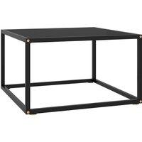 Berkfield Home Coffee Table Black with Black Glass 60x60x35 cm | Size: 60 x 60 x 35 cm