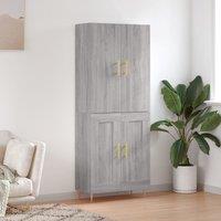 Berkfield Home Highboard Grey Sonoma 69.5x34x180 cm Engineered Wood