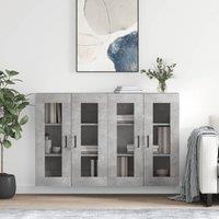 Berkfield Home Wall Mounted Cabinets 2 pcs Concrete Grey Engineered Wood