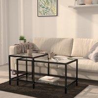 Berkfield Home Tea Tables 2 pcs Tempered Glass Transparent in Clear