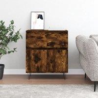 Berkfield Home Sideboard Smoked Oak 60x35x70 cm Engineered Wood in Brown | Size: 60 x 35 x 70 cm