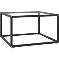 Coffee Table Black with Tempered Glass 60x60x35 cm