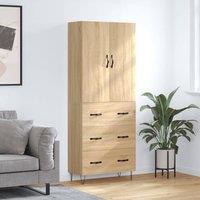 Berkfield Home Highboard Sonoma Oak 69.5x34x180 cm Engineered Wood in Brown