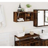 Berkfield Home Bathroom Wall Cabinet Smoked Oak 60x25x30 cm Engineered Wood in Brown | Size: 60 x 25 x 30 cm