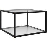 Berkfield Home Coffee Table Transparent 60x60x35 cm Tempered Glass in Clear | Size: 60 x 60 x 35 cm