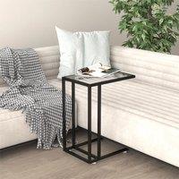 Berkfield Home Computer Side Table Transparent 50x35x65 cm Tempered Glass in Clear | Size: 50 x 35 x 65 cm