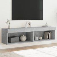 Berkfield Home TV Cabinets with LED Lights 2 pcs Concrete Grey 60x30x30 cm | Size: 60 x 30 x 30 cm