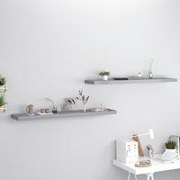 Berkfield Home Floating Wall Shelves 2 pcs Grey 120x23.5x3.8 cm MDF