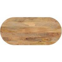 Berkfield Home Table Top 120x60x2.5 cm Oval Solid Wood Mango in Brown