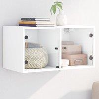 Berkfield Home Wall Cabinet with Glass Doors White 68.5x37x35 cm