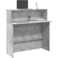Berkfield Home Reception Desk Concrete Grey 100x50x103.5 cm Engineered Wood