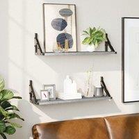 Berkfield Home Wall Shelves 2 pcs Grey Sonoma 60x15x15.5 cm