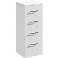 Balterley Floor Standing 4 Drawer Bathroom Unit Gloss White 300mm