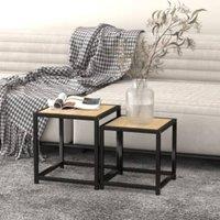 Berkfield Home Tea Tables 2 pcs MDF Sonoma Oak in Brown