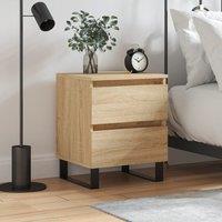 Berkfield Home Bedside Cabinet Sonoma Oak 40x35x50 cm Engineered Wood in Brown | Size: 40 x 35 x 50 cm