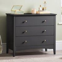 Christow Black Chest of Drawers Modern 3 Drawer Bedroom Storage Unit Furniture Cabinet