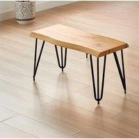 KOSY KOALA Wooden Bench With Metal Hairpin Legs for Dining Room, Work, or Study in Brown