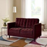 FurnitureboxUK Jade 2-Seater Soft Touch Velvet Sofa With Solid Wood Frame in Maroon