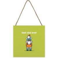Herdy Best Dad Ever Wooden Plaque in Green