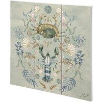 Louise Nisbet Crustacean Celebration Wood Plaque in Light Beige
