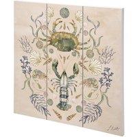 Louise Nisbet Crustacean Celebration Wood Plaque in Light Sand