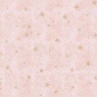 Crown Starlight Stars Wallpaper in Pale Pink